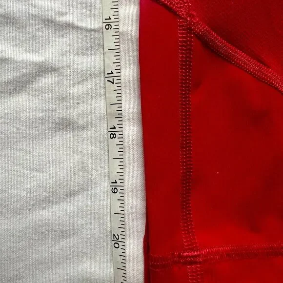LULULEMON - RED FAST AND FREE CROP LEGGINGS - SIZE 6 - Picture 8 of 8